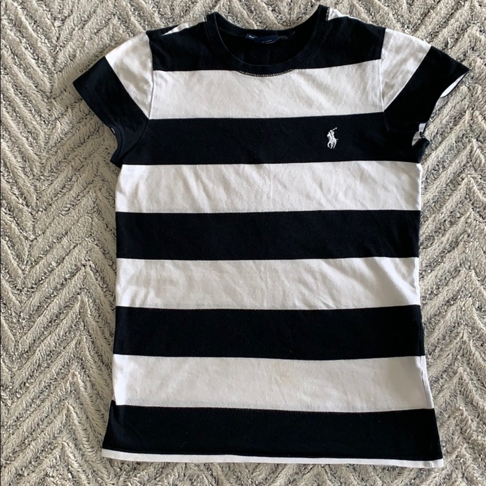 Ralph Lauren Sport Black & White Striped Shirt